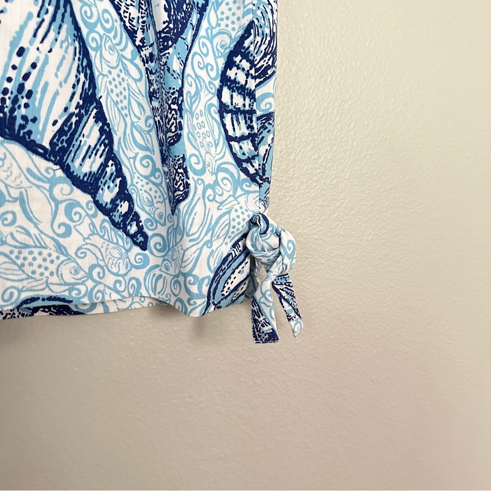 Lilly Pulitzer Blue and White Shell Print Mini Dress - Picture 9 of 10